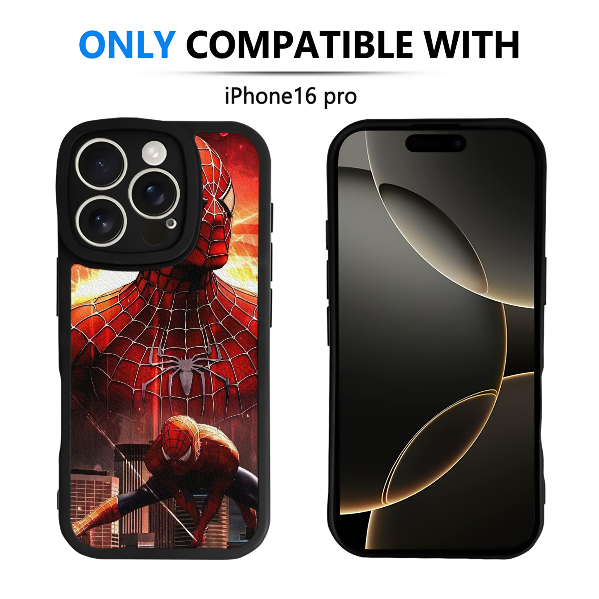 Spider Man スパイダーマン 【iPhone 16シリーズ対応】シリコンスマホケース（レザー調） 材質：シリコン